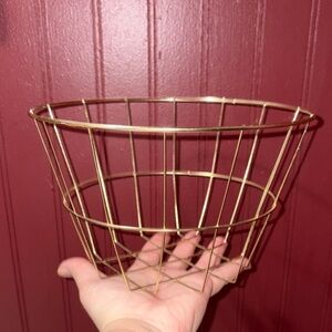 Gold Wire Storage Basket - Decorative Home Accent